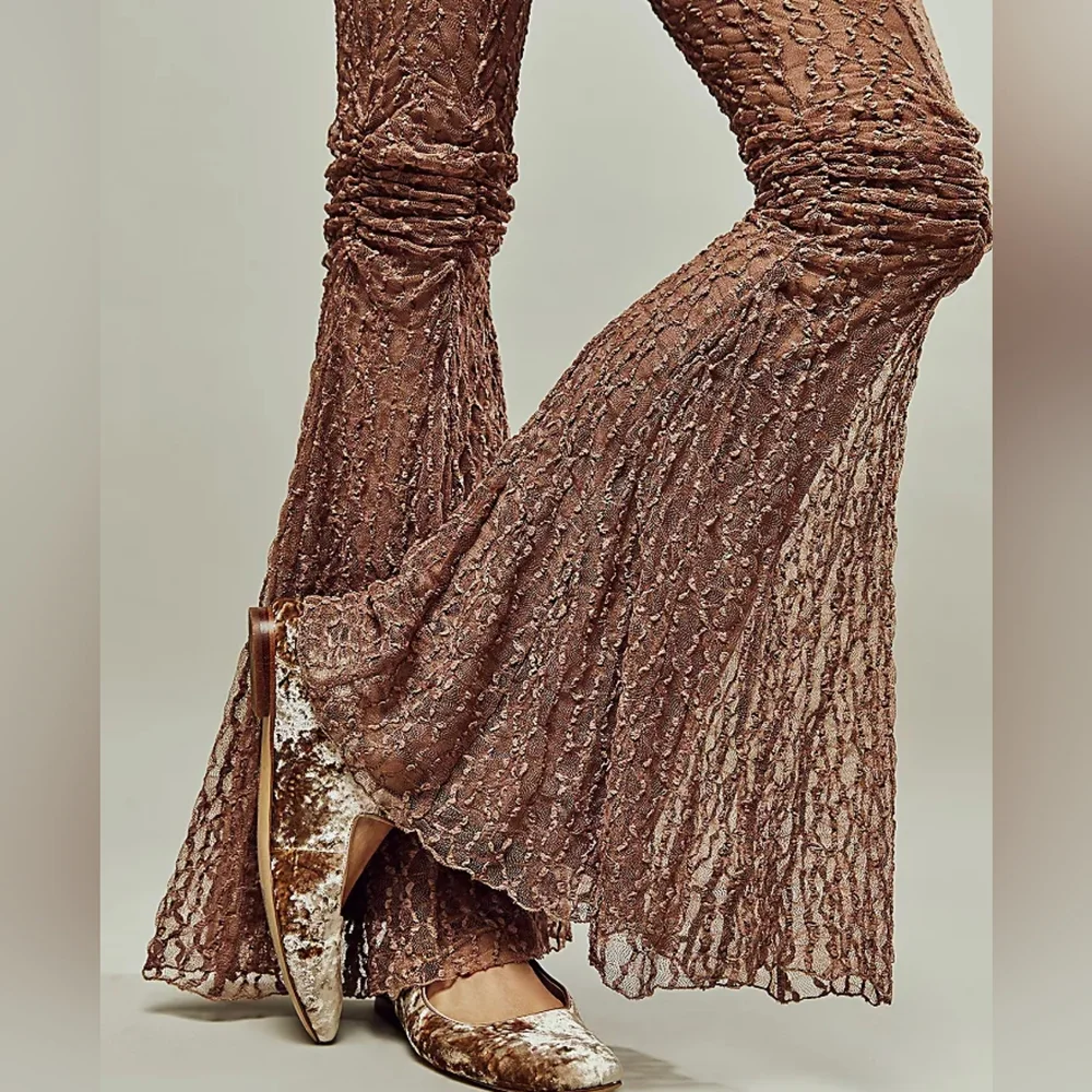 FREE PEOPLE Georgina Mesh Flare Pants NWT - Picture 3 of 13
